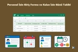 Personel İzin Giriş Formu ve Kalan İzin Günü Takibi