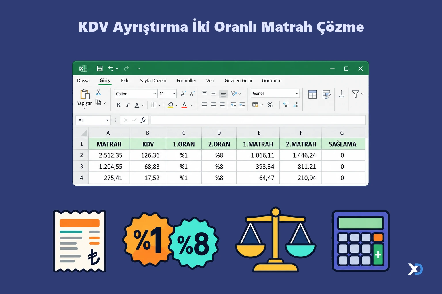KDV Ayrıştırma İki Oranlı Matrah Çözme