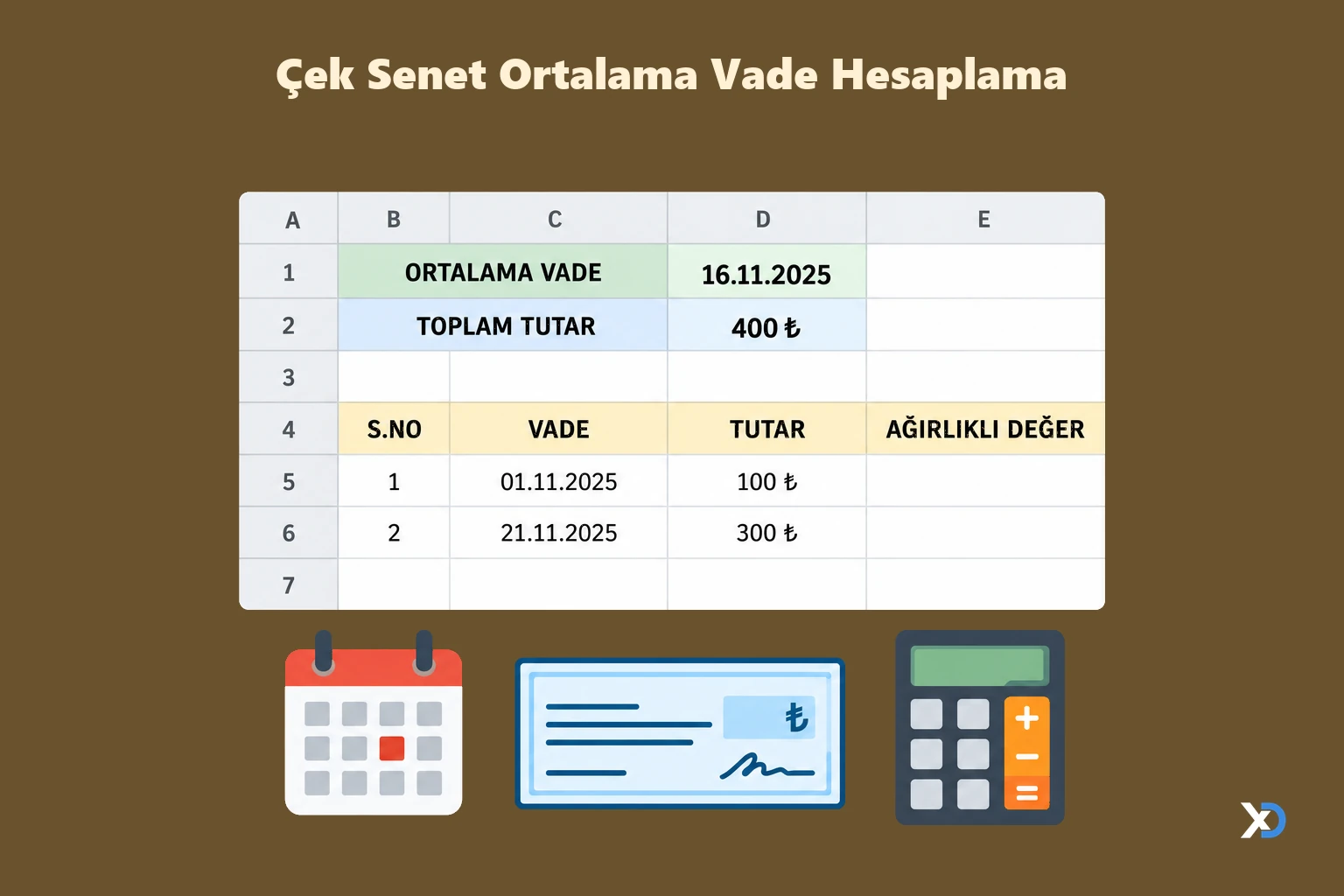 Çek Senet Ortalama Vade Hesaplama