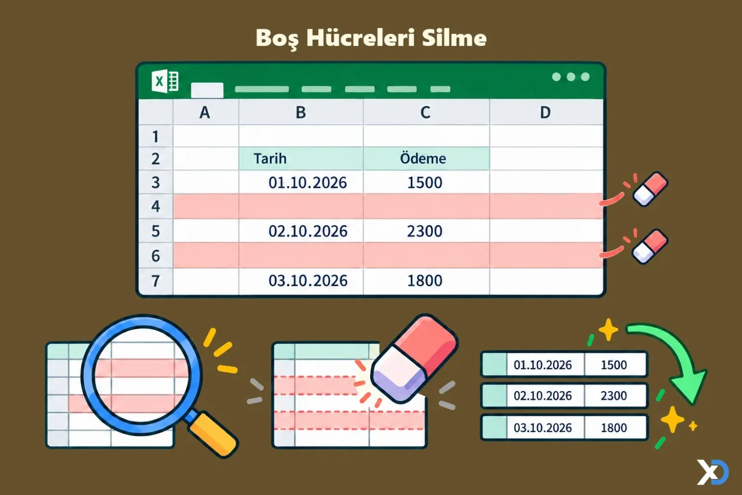 Boş Hücreleri Silme