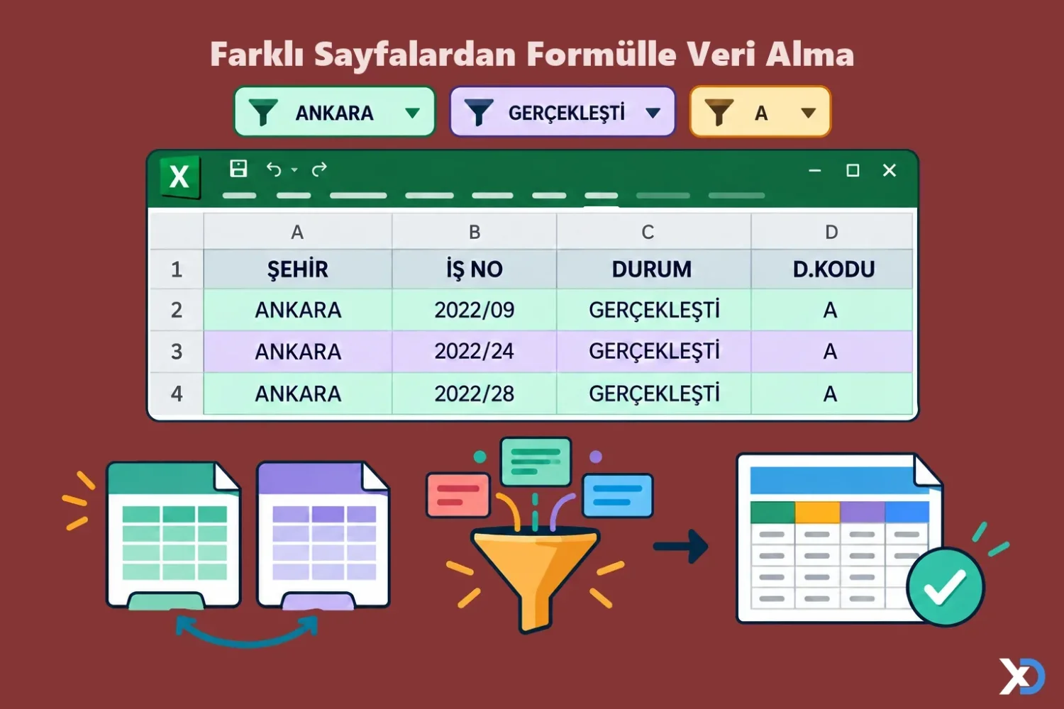 Farklı Sayfalardan Formülle Veri Alma