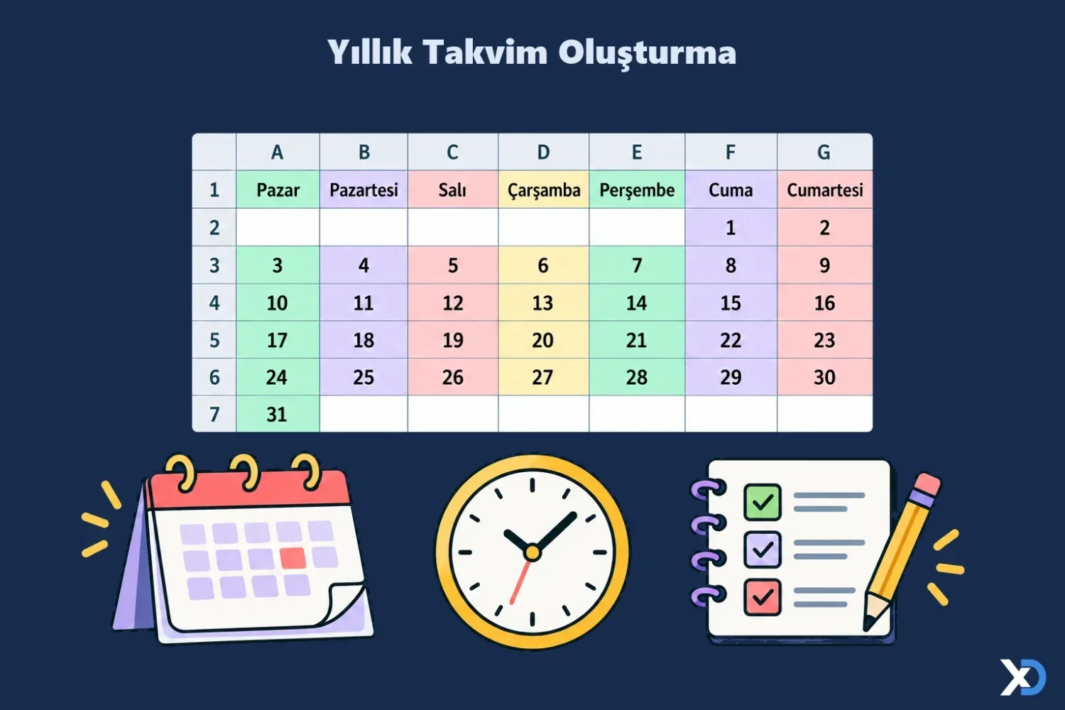 Yıllık Takvim Oluşturma