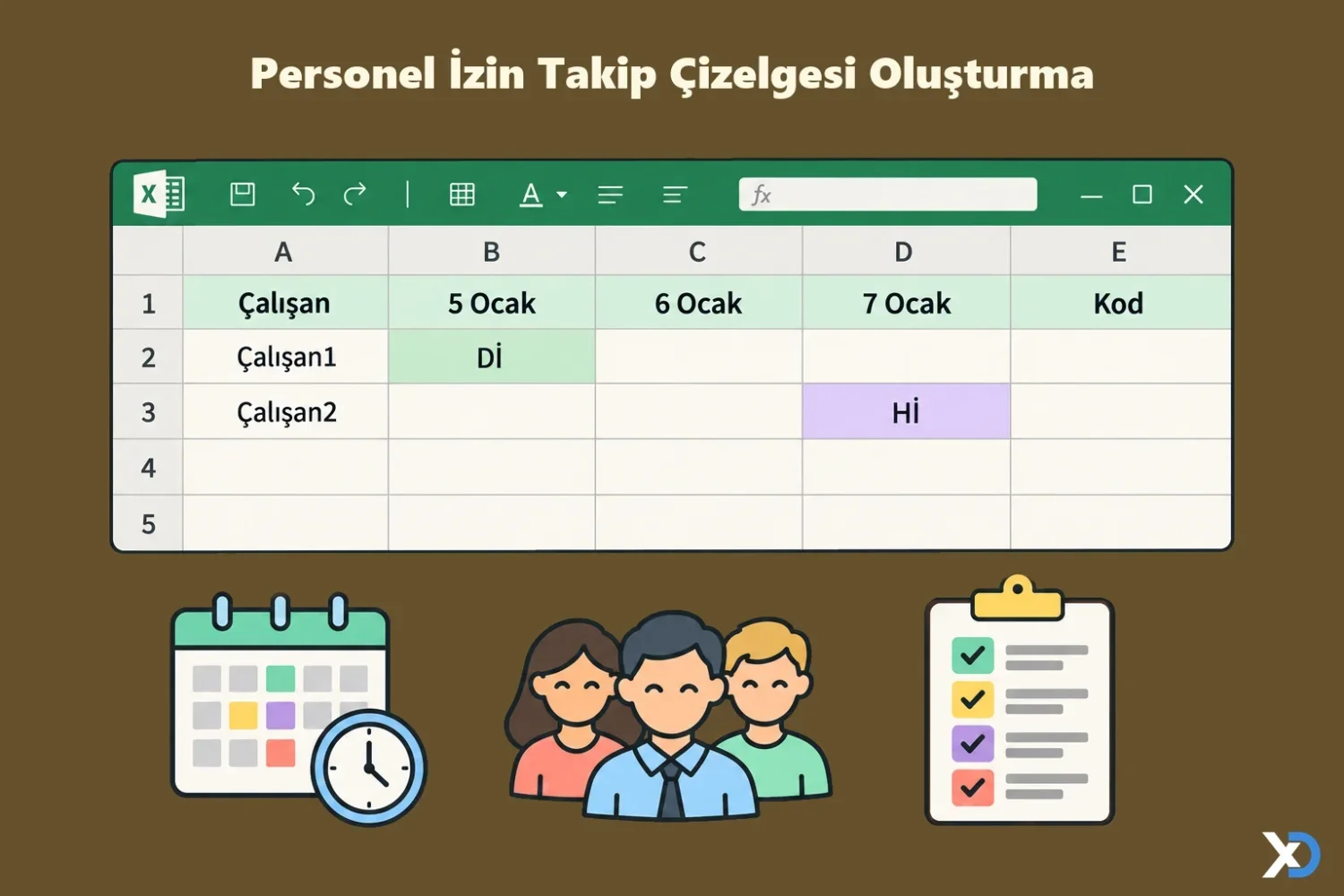 Personel İzin Takip Çizelgesi Oluşturma