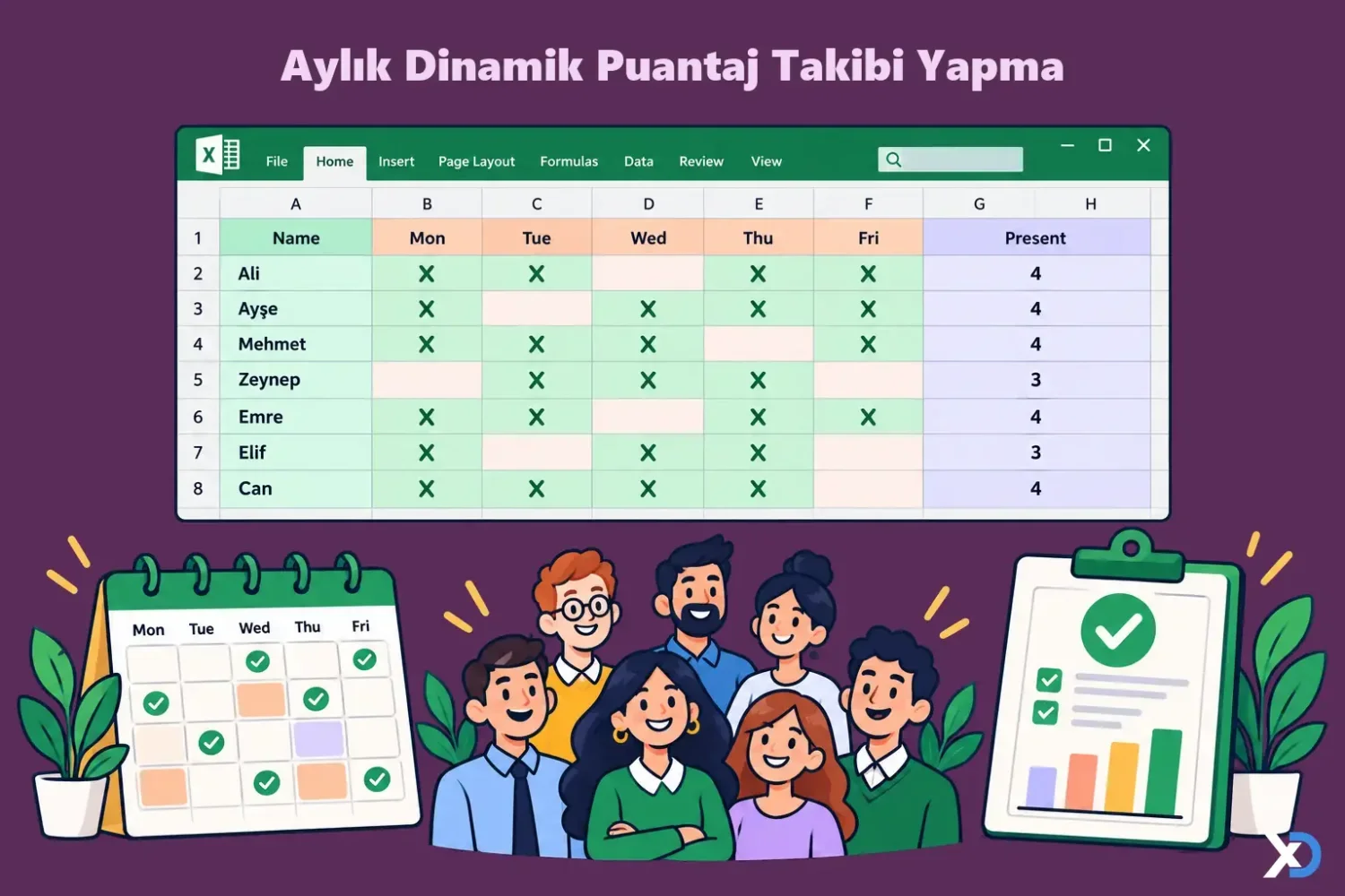 Aylık Dinamik Puantaj Takibi Yapma